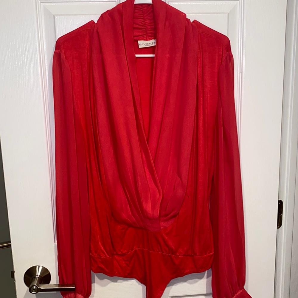 Eva Mendez by New York & Company leotard blouse (deep pink)